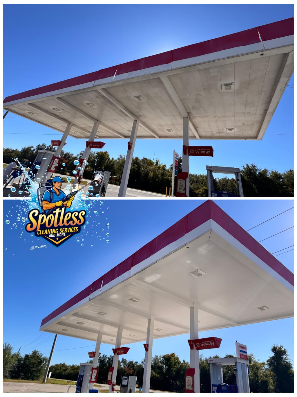 Gas Station Canopy Cleaning